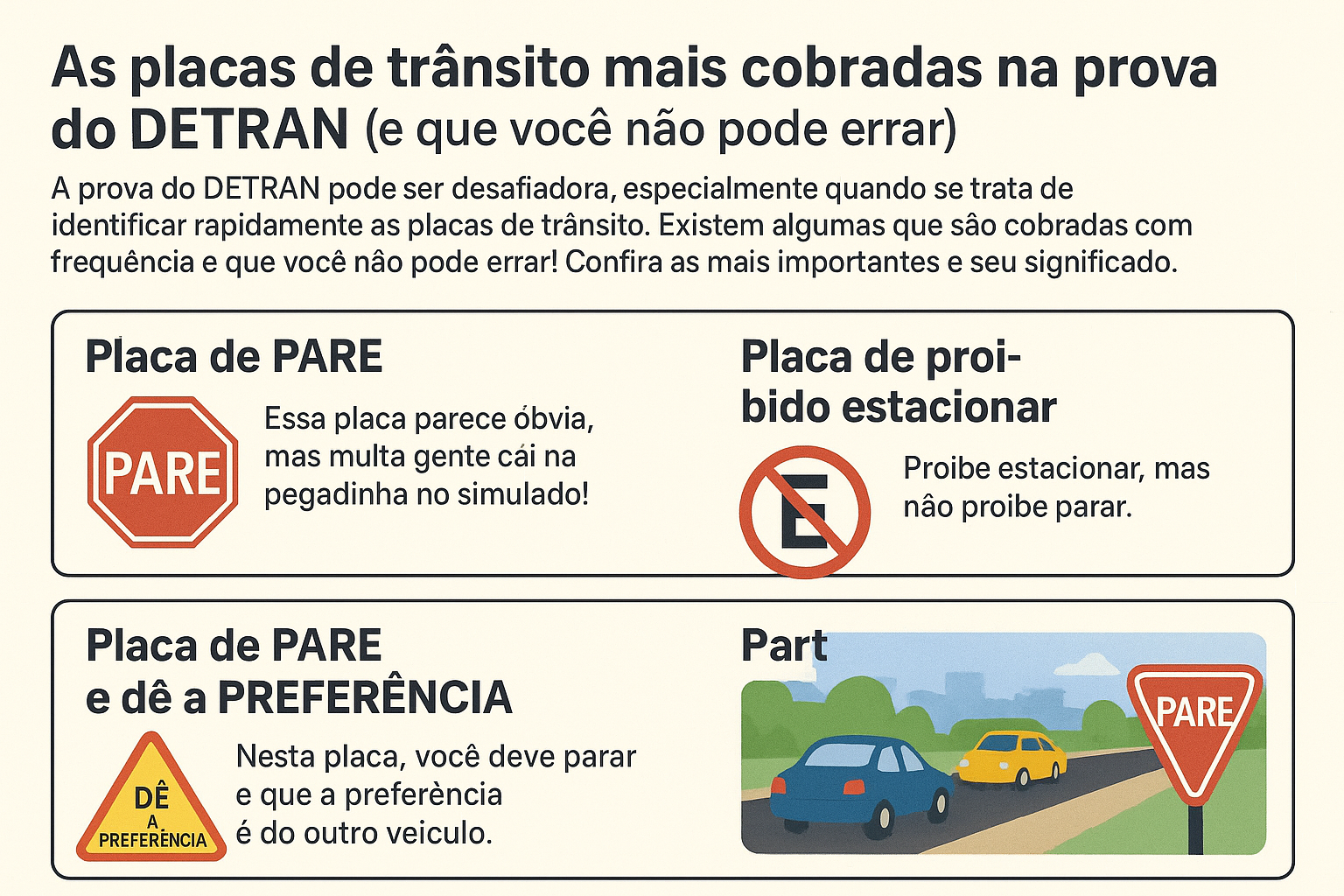 Placas de Trânsito para o DETRAN