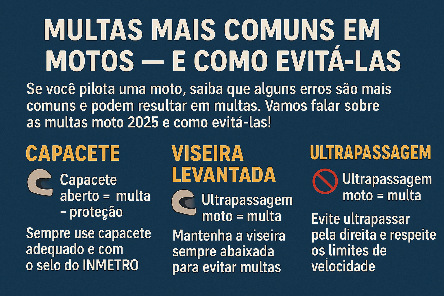 Multas Mais Comuns em Motos