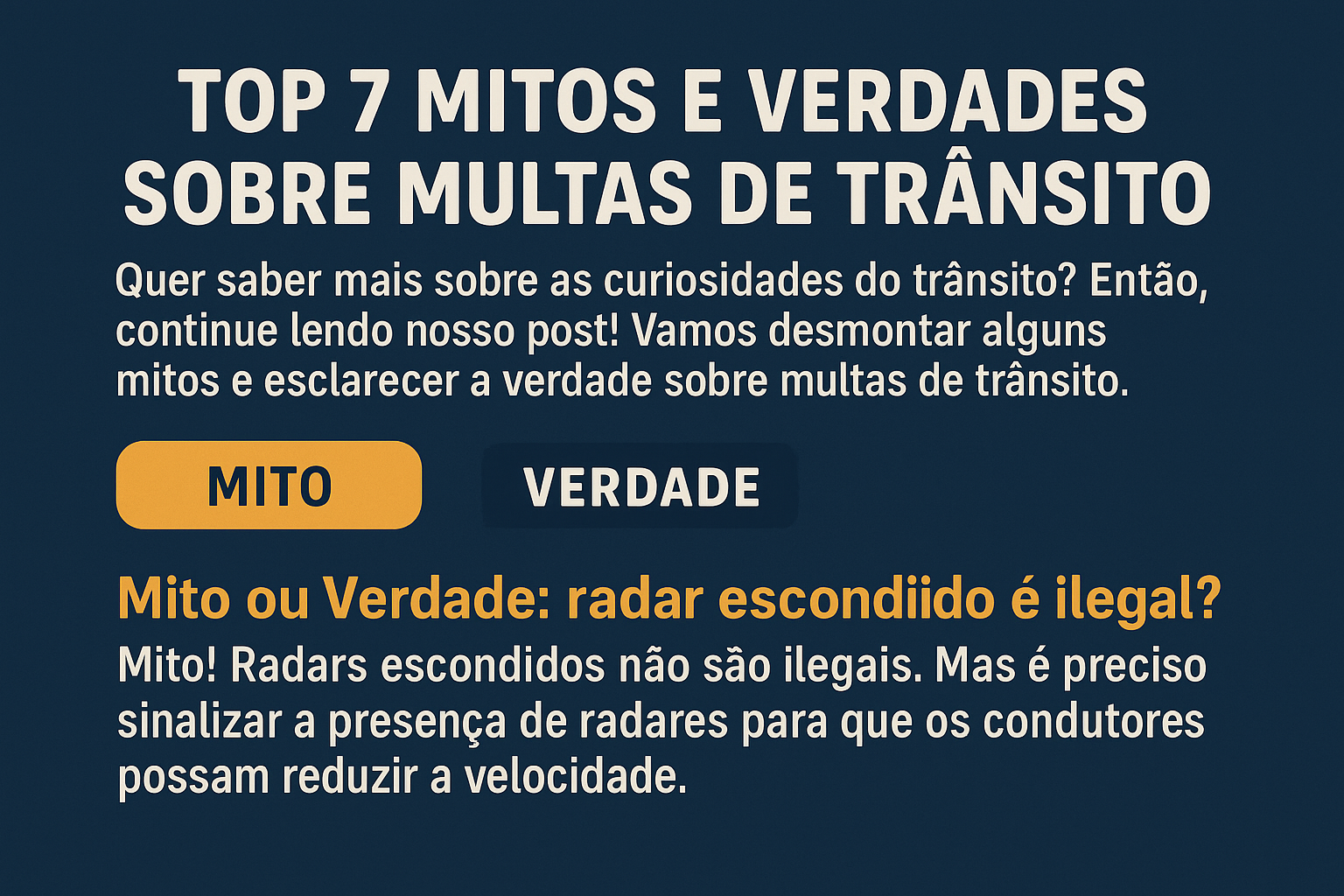 Top 7 Mitos e Verdades Sobre Multas de Trânsito