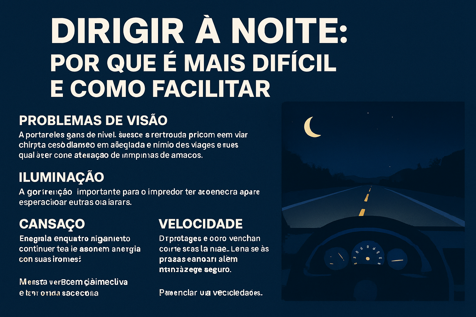 Dirigir à Noite: Por Que é Mais Difícil e Como Facilitar
