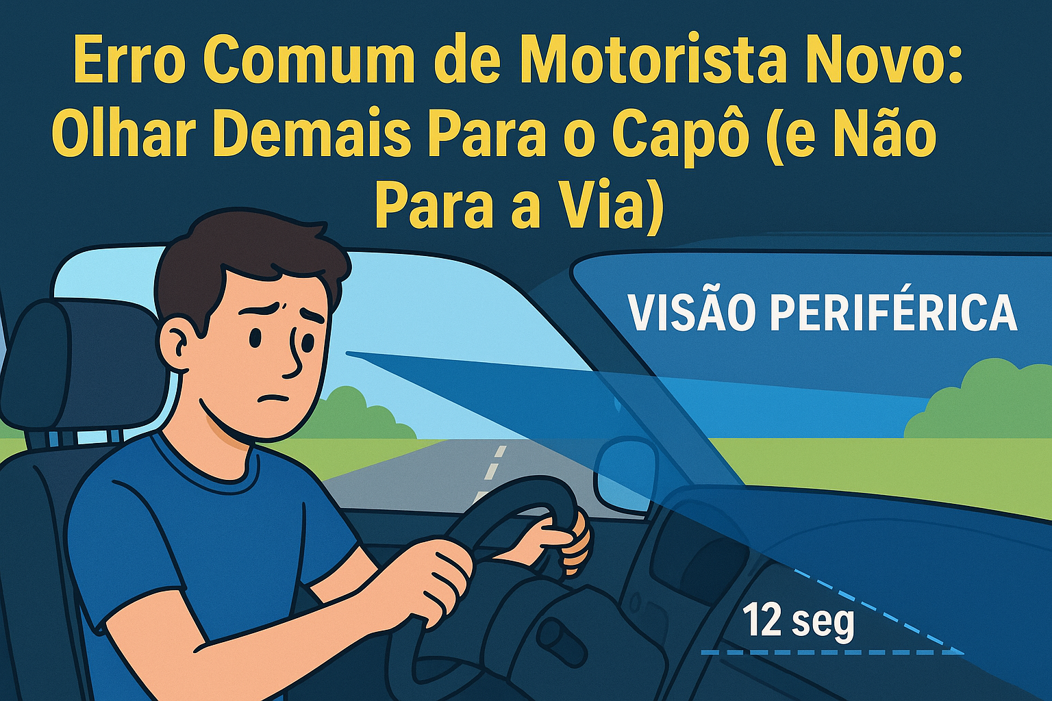 Erro Comum de Motorista Novo: Olhar Demais Para o Capô (e Não Para a Via)