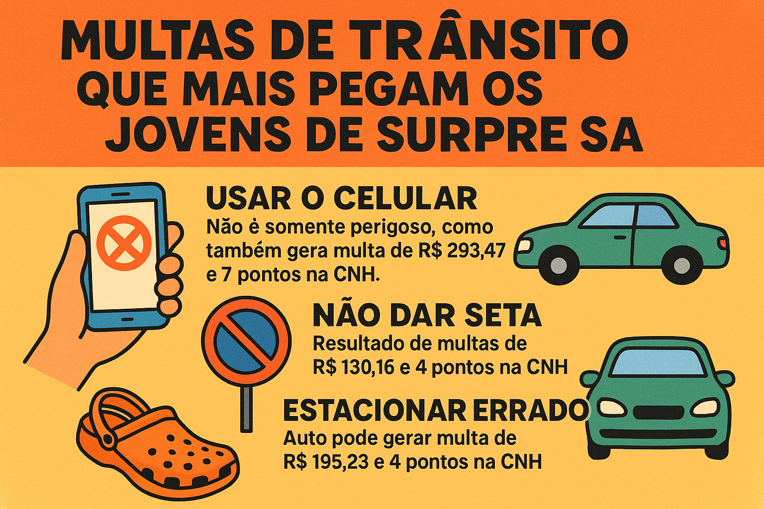 Multas de Trânsito que Mais Pegam os Jovens Motoristas de Surpresa