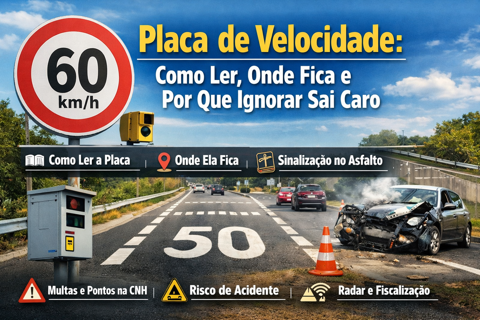 Placa de Velocidade: Como Ler, Onde Fica e Por Que Ignorar Sai Caro