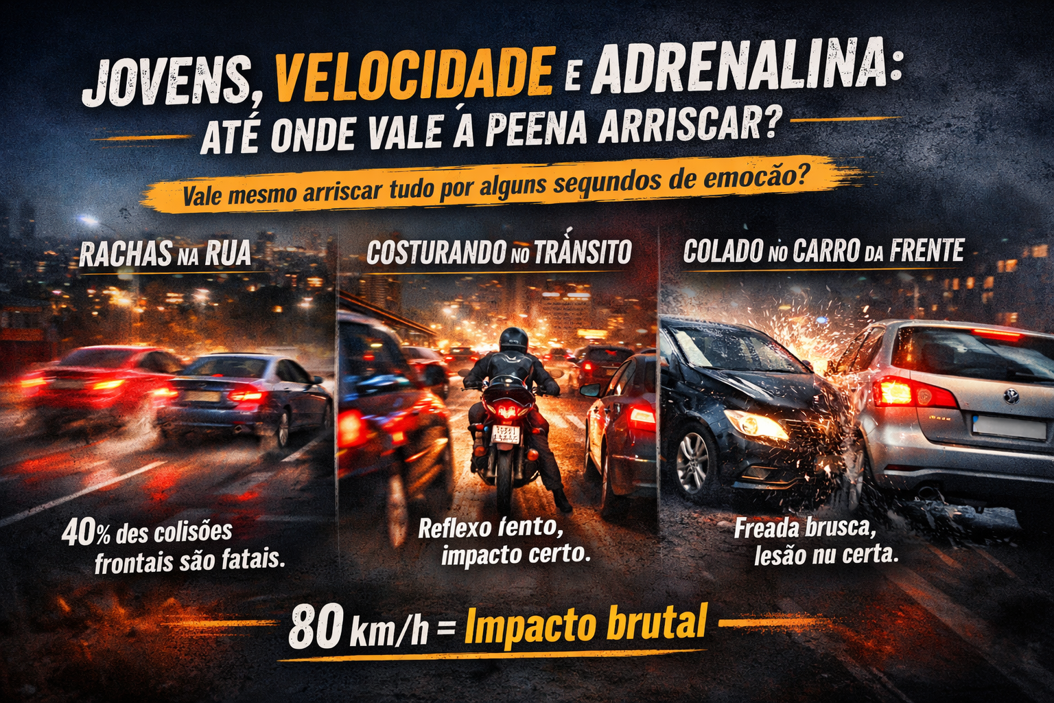 Jovens, velocidade e adrenalina: até onde vale a pena arriscar?