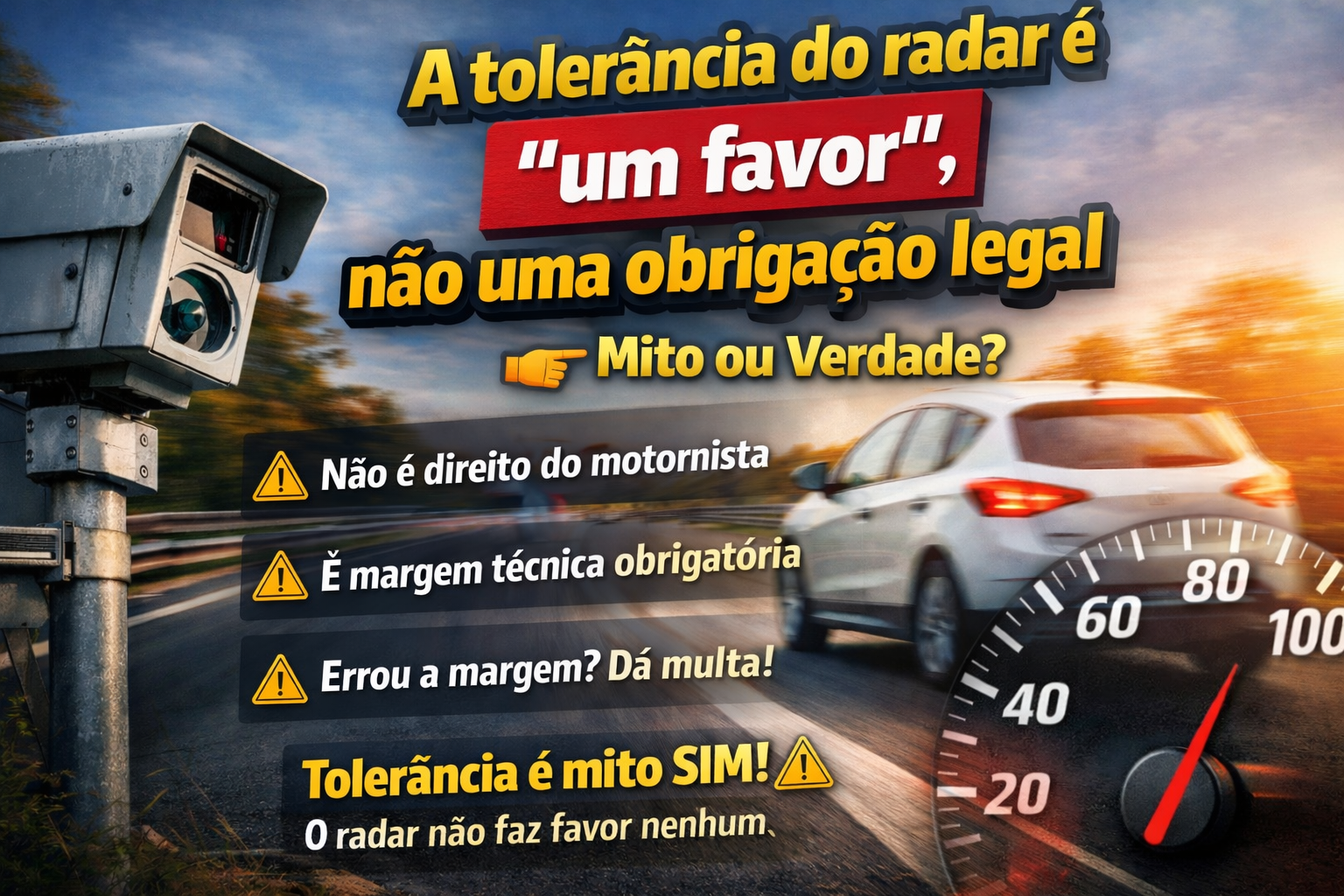 A tolerância do radar é “um favor”, não uma obrigação legal